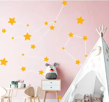 Wandtattoo Kinderzimmer helle sternmuster - TenStickers