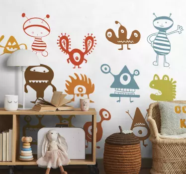 Wandtattoo Kinderzimmer Monstersammlung - TenStickers