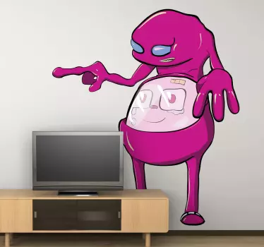 Wandtattoo Kinderzimmer rosa Alien - TenStickers