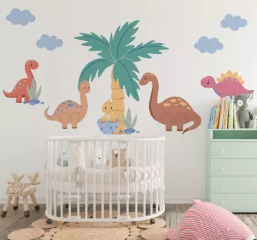 Wandtattoo süße Dinosaurier für Kinderzimmer  - TenStickers
