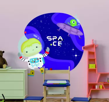 Wandtattoo Kinderzimmer süßes weltraumabenteuer - TenStickers