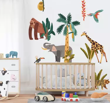 Wandtattoo Kinderzimmer Tiere Dschungel - TenStickers