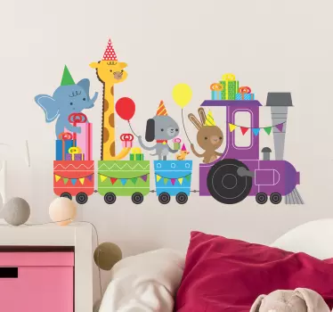 Wandtattoo Kinderzimmer Tiere Zug - TenStickers
