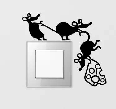 Wandtattoo Lichtschalter Mäusekäse mission - TenStickers