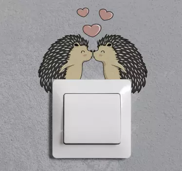 Wandtattoo Lichtschalter Stachelschwein verliebt - TenStickers