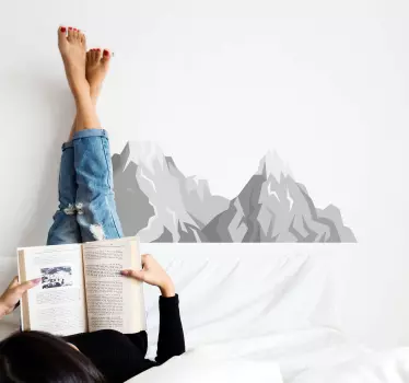 Wandtattoo natur berge in grau - TenStickers