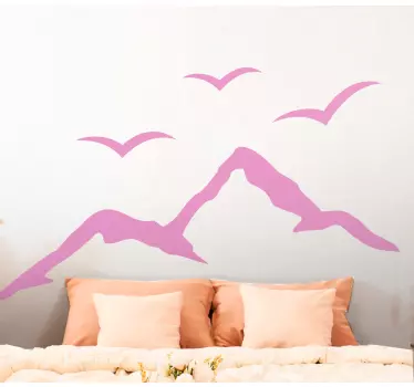 Wandtattoo natur berge und vögel - TenStickers