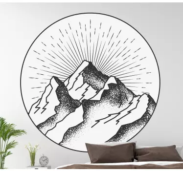 Wandtattoo natur berggipfel silhouette - TenStickers
