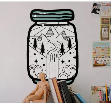 Wandtattoo natur berglandschaft glas - TenStickers
