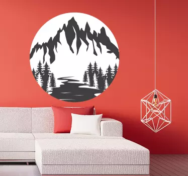 Wandtattoo Natur berglandschaftssilhouette - TenStickers