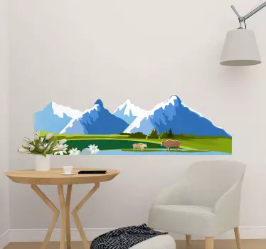 Wandtattoo Natur berglandschaftsszene - TenStickers