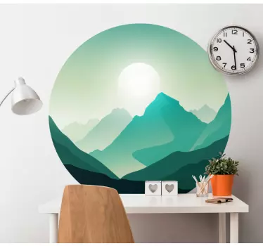 Wandtattoo natur bergsicht silhouette - TenStickers