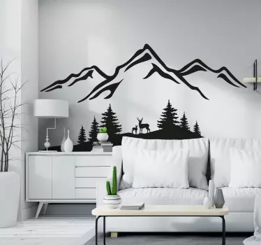 Wandtattoo natur bergsilhouette szene - TenStickers