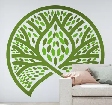 Wandtattoo natur blattiges naturemblem - TenStickers
