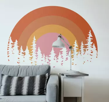 Wandtattoo natur bunte sonnenaufgang landschaft - TenStickers