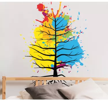 Wandtattoo Natur bunter baumspritzer - TenStickers