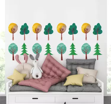 Wandtattoo natur buntes baum-motiv - TenStickers