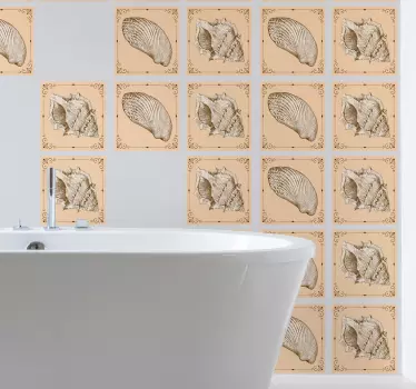 Wandtattoo natur dekorative muschel-muster - TenStickers