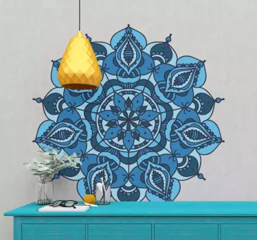 Wandtattoo natur filigranes blaues mandala - TenStickers