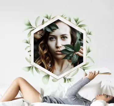 Wandtattoo Natur frau mit blättern - TenStickers