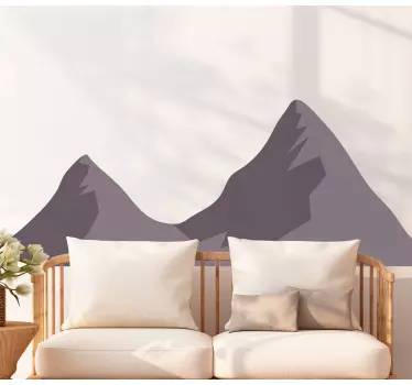 Wandtattoo natur gebirgszug skizze - TenStickers