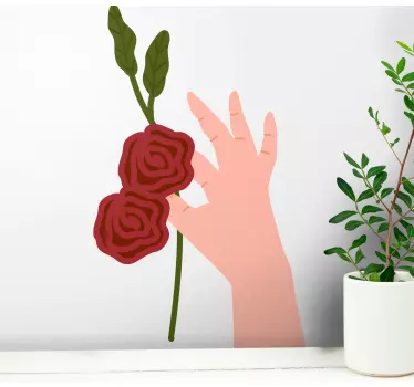Wandtattoo natur hand mit rosen - TenStickers