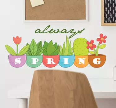 Wandtattoo natur immerfrühling töpfe - TenStickers