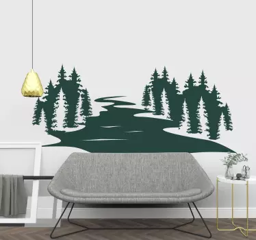 Wandtattoo natur malerische flusslandschaft - TenStickers