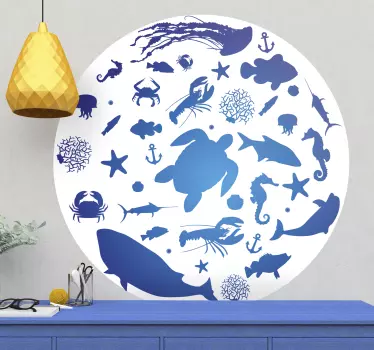 Fisch Aufkleber muster des meereslebens - TenStickers