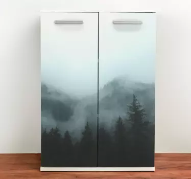 Wandtattoo natur nebeliger waldblick - TenStickers
