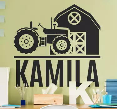 Wandtattoo natur traktor scheune szene - TenStickers