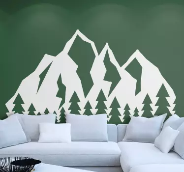 Wandtattoo Natur umriss der berglandschaft - TenStickers