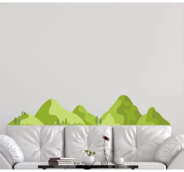 Wandtattoo natur Üppige grüne berge - TenStickers