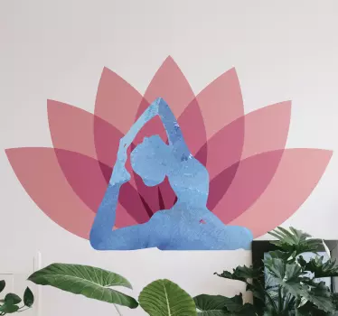 Wandtattoo natur yoga pose lotusblüte - TenStickers