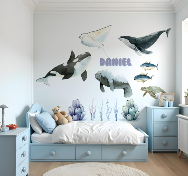 Wandtattoo Kinderzimmer pastell ozean szene - TenStickers