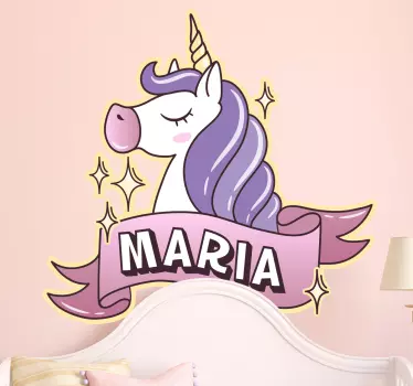 Wandtattoo personalisierbares Einhorn - TenStickers