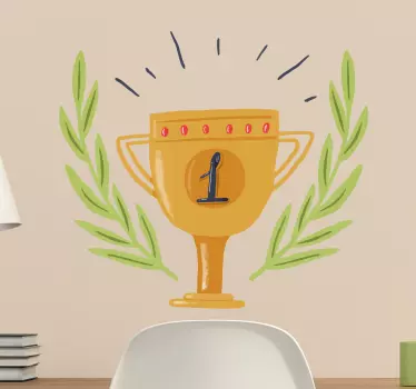 Wandtattoo Pokal erster Platz - TenStickers