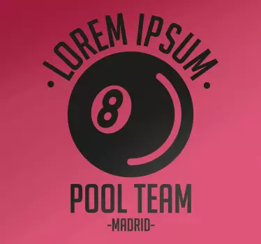 Wandtattoo Pool Team Billard - TenStickers