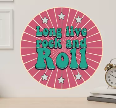 Wandtattoo Retro Es lebe das rock'n'roll-design der 70er jahre - TenStickers