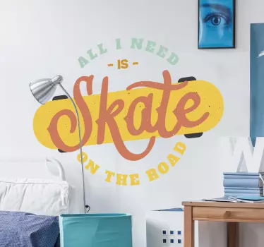 Wandtattoo Retro Skateboard - TenStickers