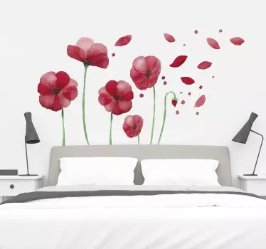 Wandtattoo schlafzimmer mohnblumen - TenStickers