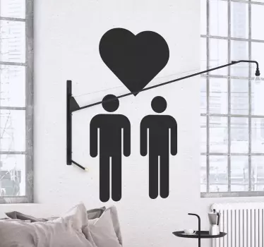Wandtattoo schwules Paar mit Herz - TenStickers