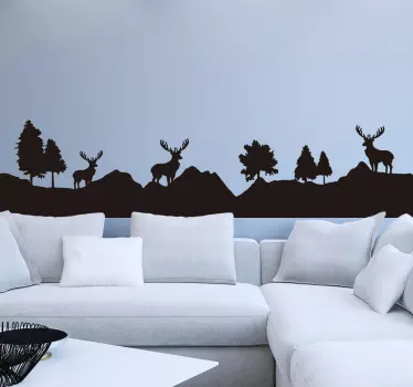 Wandtattoo Wohnzimmer silhouette landschaft - TenStickers