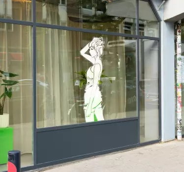 Wandtattoo Silhoulette Frau von hinten - TenStickers