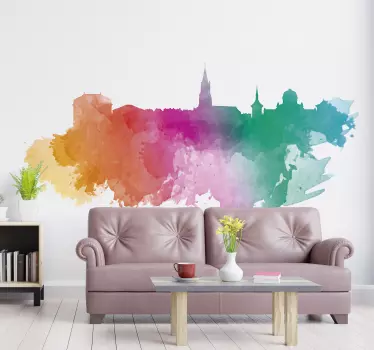 Wandtattoo Wohnzimmer Bern Regenbogen - TenStickers