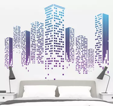 Wandtattoo skyline moderne stadtansicht - TenStickers