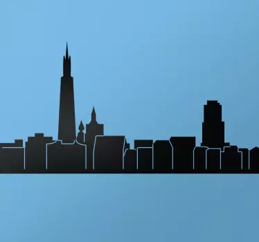 Wandtattoo skyline stadtansicht silhouette - TenStickers