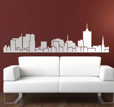 Wandtattoo skyline stadtansicht silhouette design - TenStickers