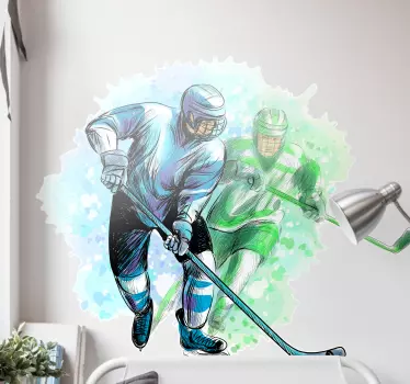 Wandtattoo Sport Abstrakte hockeyspieler - TenStickers