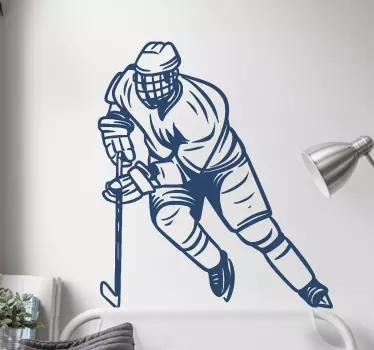 Wandtattoo Sport Eishockeyspieler Silhouette - TenStickers